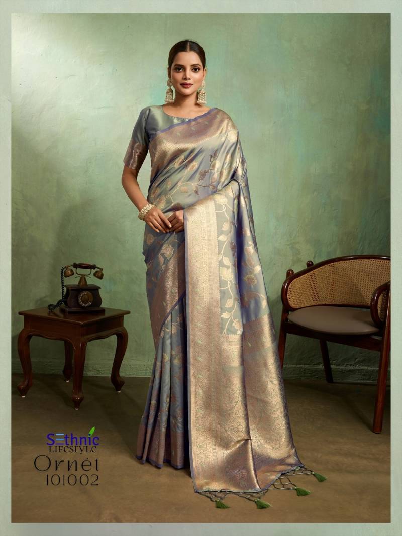 Sethnic Ornet Wedding Wear Banarasi Silk Saree Collection