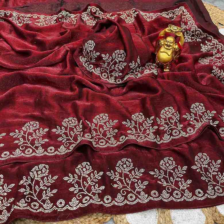 Ds 761 Space Silk Jarkan Worked Designer Saree Collection