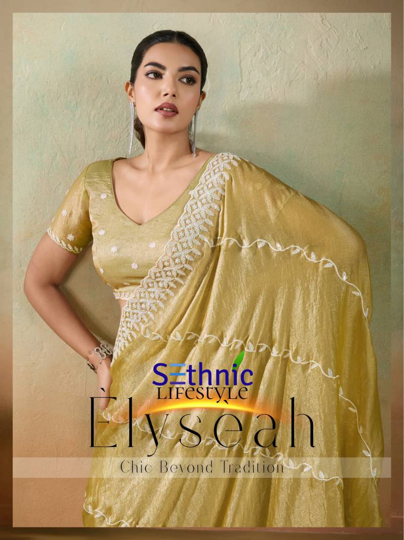 Sethnic Elyseah Chiffon Embroidered Designer Saree Collection