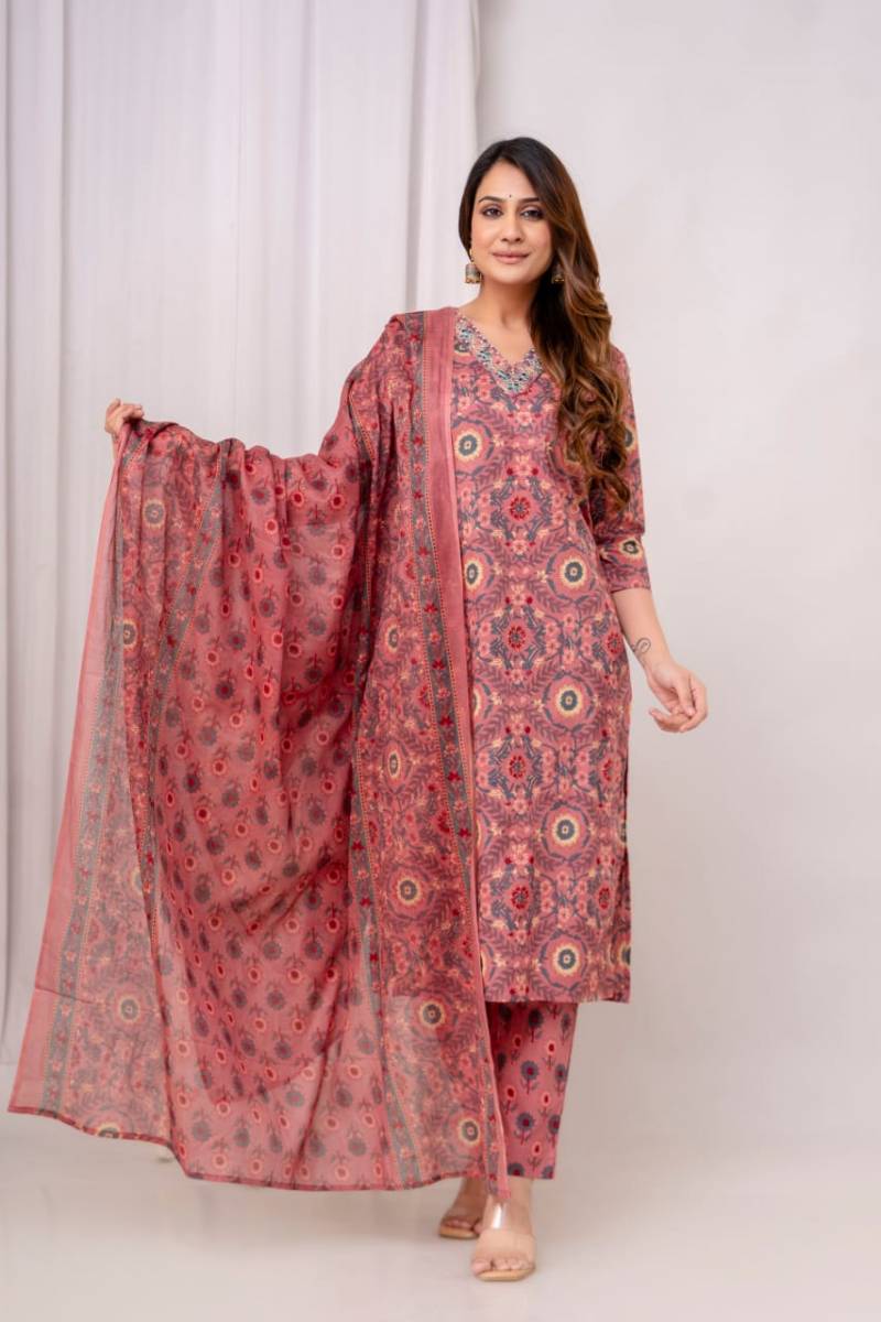 Naisha K 282 Vol 9 Cotton Kurti Bottom With Dupatta Collection