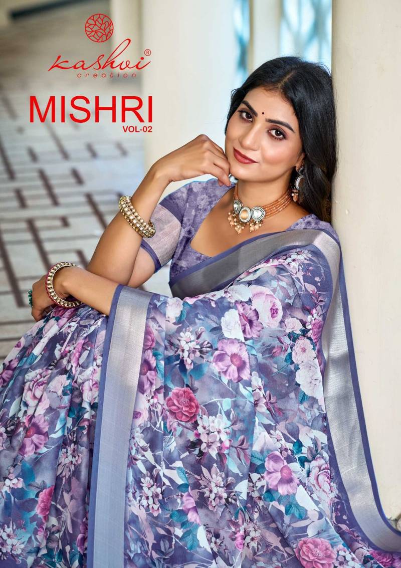 Kashvi Mishri Vol 2 Dull Moss Fancy Printed Saree Collection