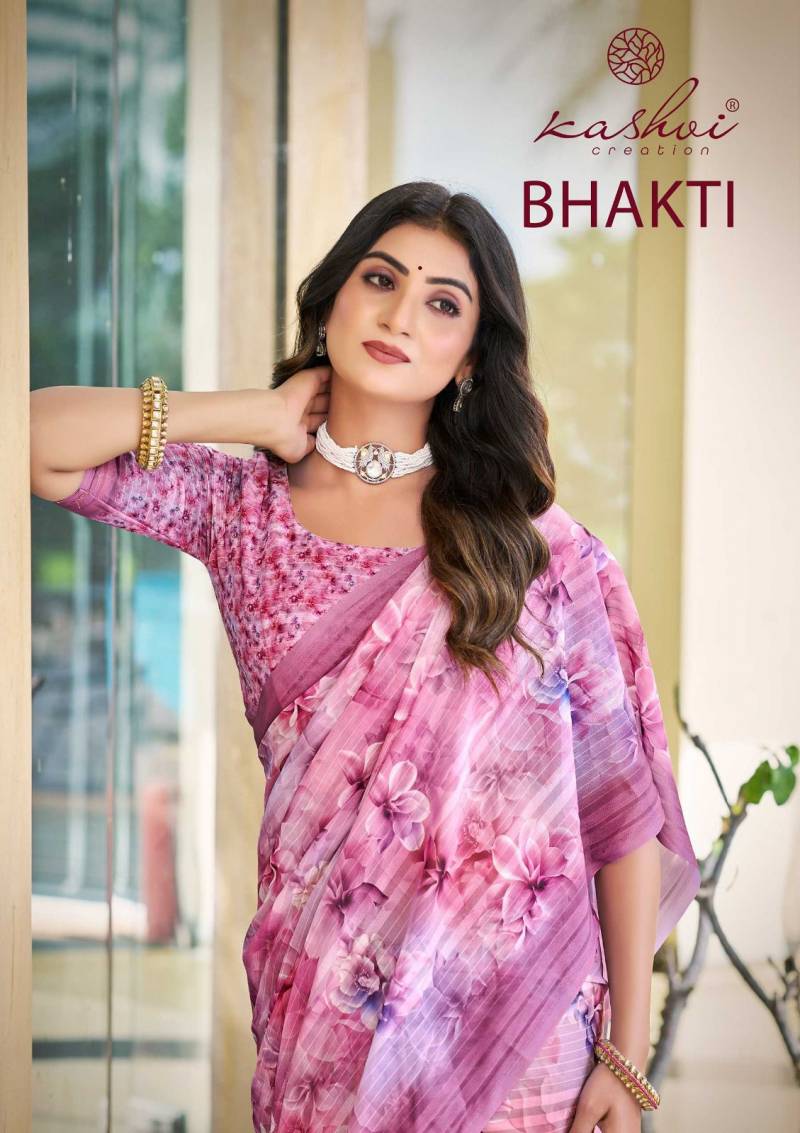Kashvi Bhakti Dull Moss Printed Fancy Saree Collection