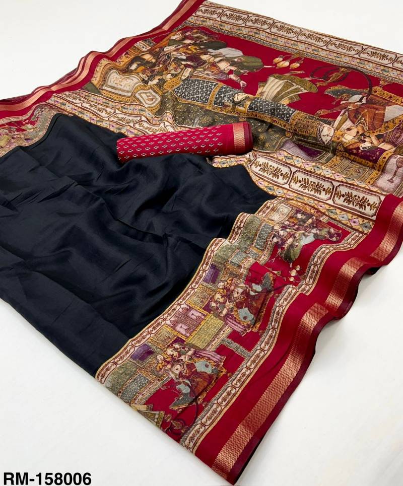 Rajyog Rajmahal Mul Cotton Plain Printed Border Saree Collection