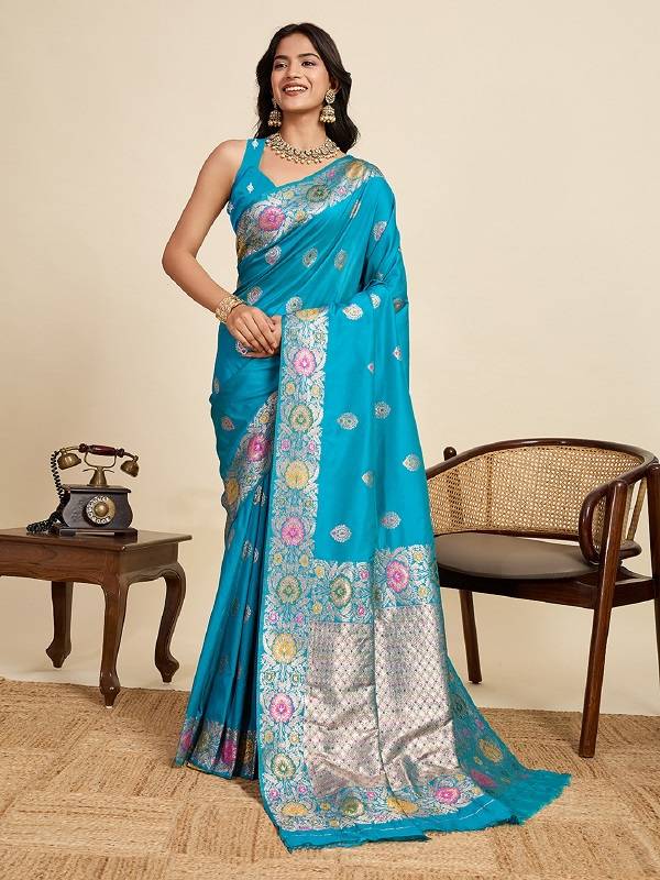 Maahi 201 Chandi Banarasi Silk Saree Collection