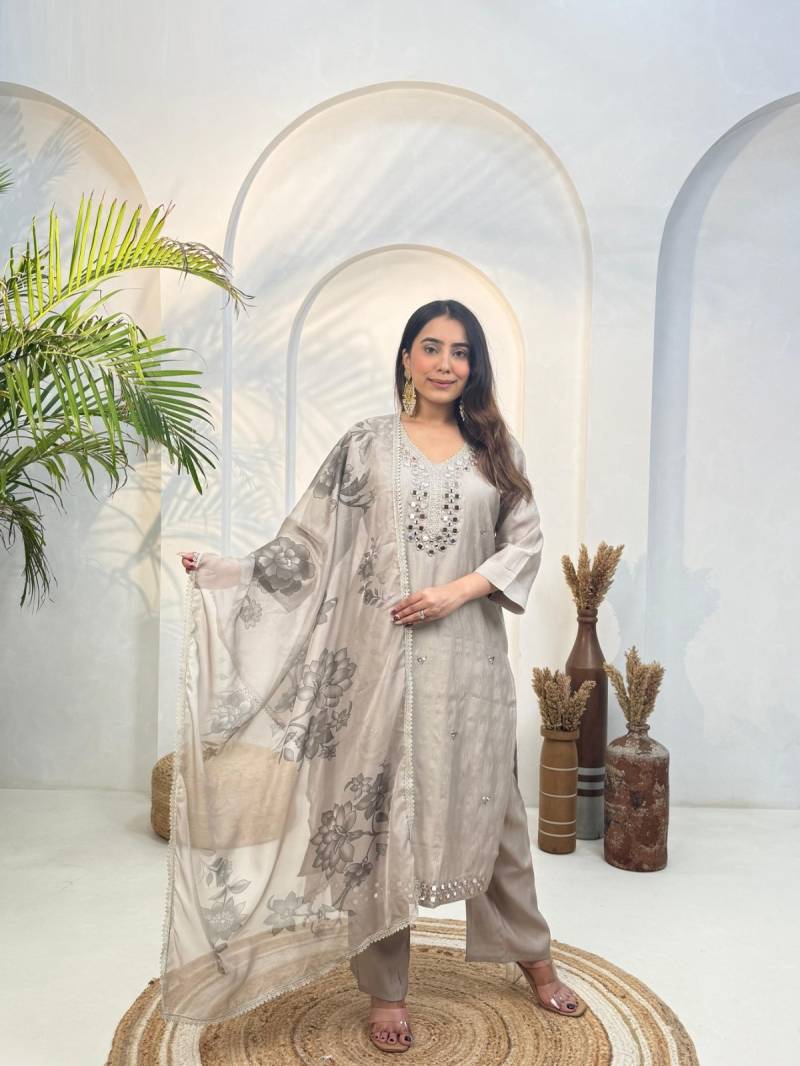 Naisha K 338 Vol 2 Designer Mirror Worked Kurti Bottom With Dupatta