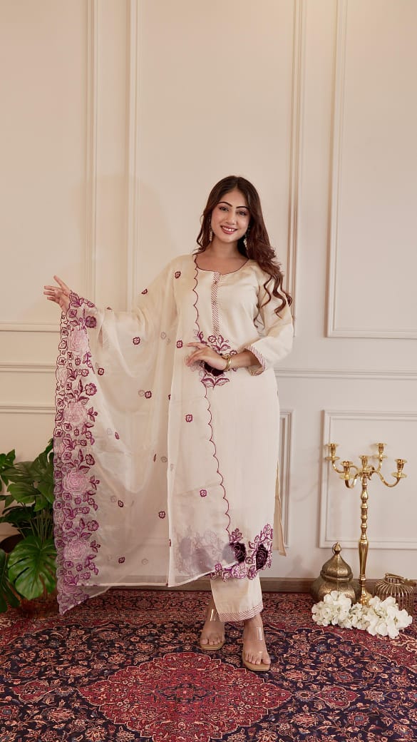 Naisha K 336 Roman Designer Kurti Pant And Dupatta Collection