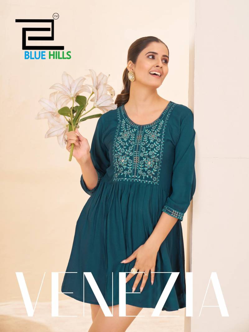 Blue Hills Venezia Rinkle Regular Wear Ladies Top Collection