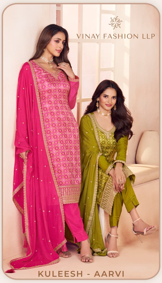 Vinay Kuleesh Aarvi Moga Silk Embroidered Salwar Suits Collection
