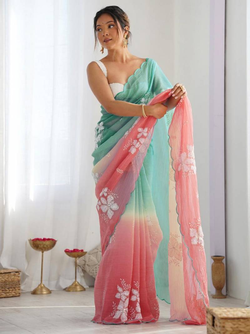 Csn Radhey Rich Gold Crush Silk Designer Saree Collection