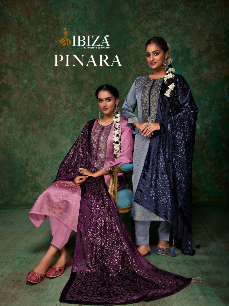 Ibiza Pinara Morrocco Silk Jacquard Designer Suits Collection