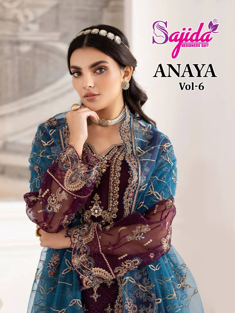 Sajida Anaya Vol 6 Georgette Pakistani Salwar Kameez Collection