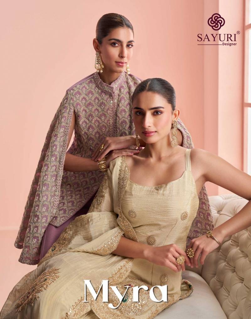 Sayuri Myra Chinon Silk Embroidered Salwar Suits Collection