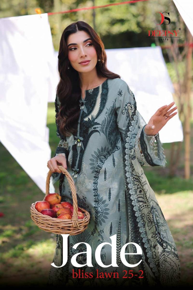Deepsy Jade Bliss Lawn 25 Vol 2 Designer Pakistani Suits Cotton Dupatta