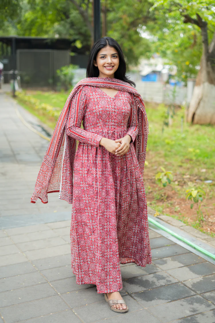 Dhruvi 374 Viscose Anarkali Fancy Kurti Set Collection
