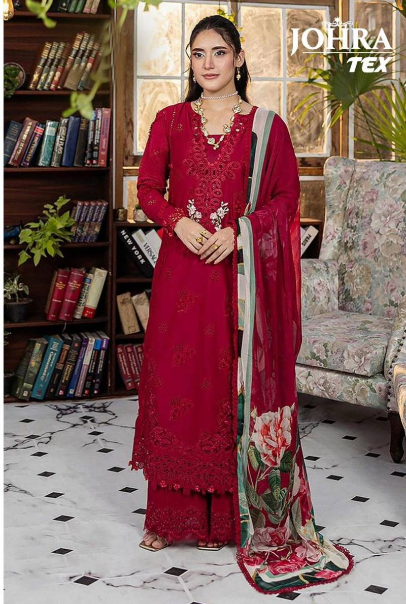 Johra Tex 184 Cambric Cotton Pakistani Salwar Suits Collection
