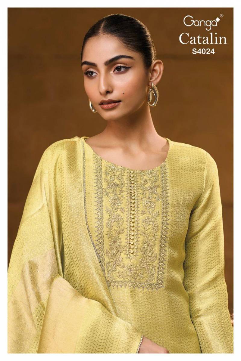 Ganga Catalin 4024 Bemberg Silk Designer Salwar Kameez Collection