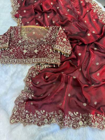 Kc 176 Embroidery Worked Designer Saree Collection