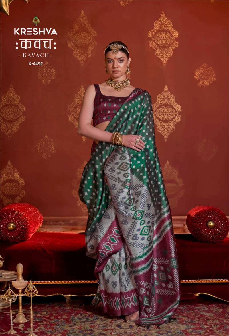 Kreshva Kavach Black Pearl Traditional Silk Saree Collection
