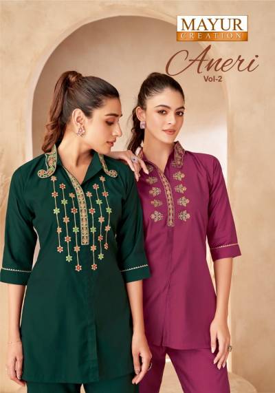 Mayur Aneri Vol 2 Vertican Silk Designer Co Ord Set Collection