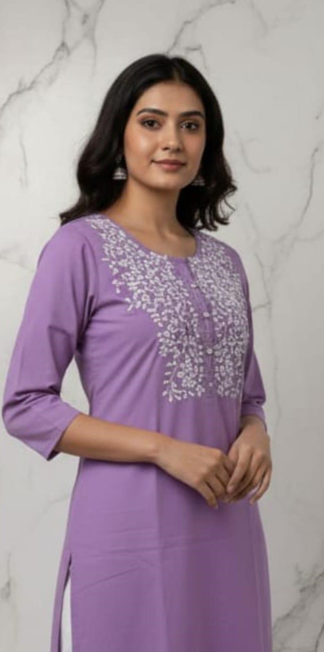 Naisha K 505 Pure Cotton Lucknowi Kurti Collection