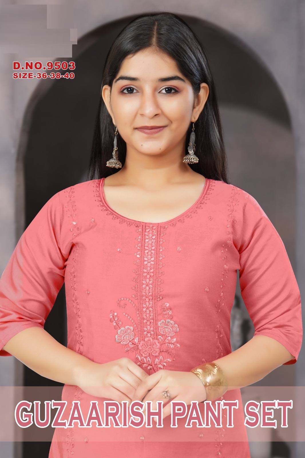 Guzaarish Pant Set 9503 Roman Silk Girls Wear kurti And Bottom Dupatta Collection