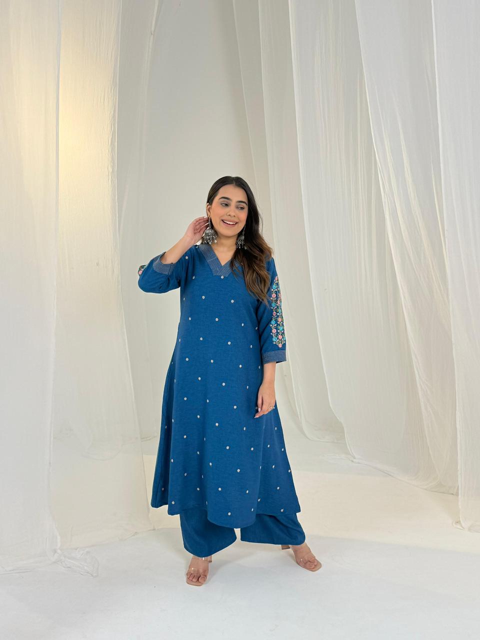 Naisha K 511 Viscose Aline Work Designer Co Ord Set Collection