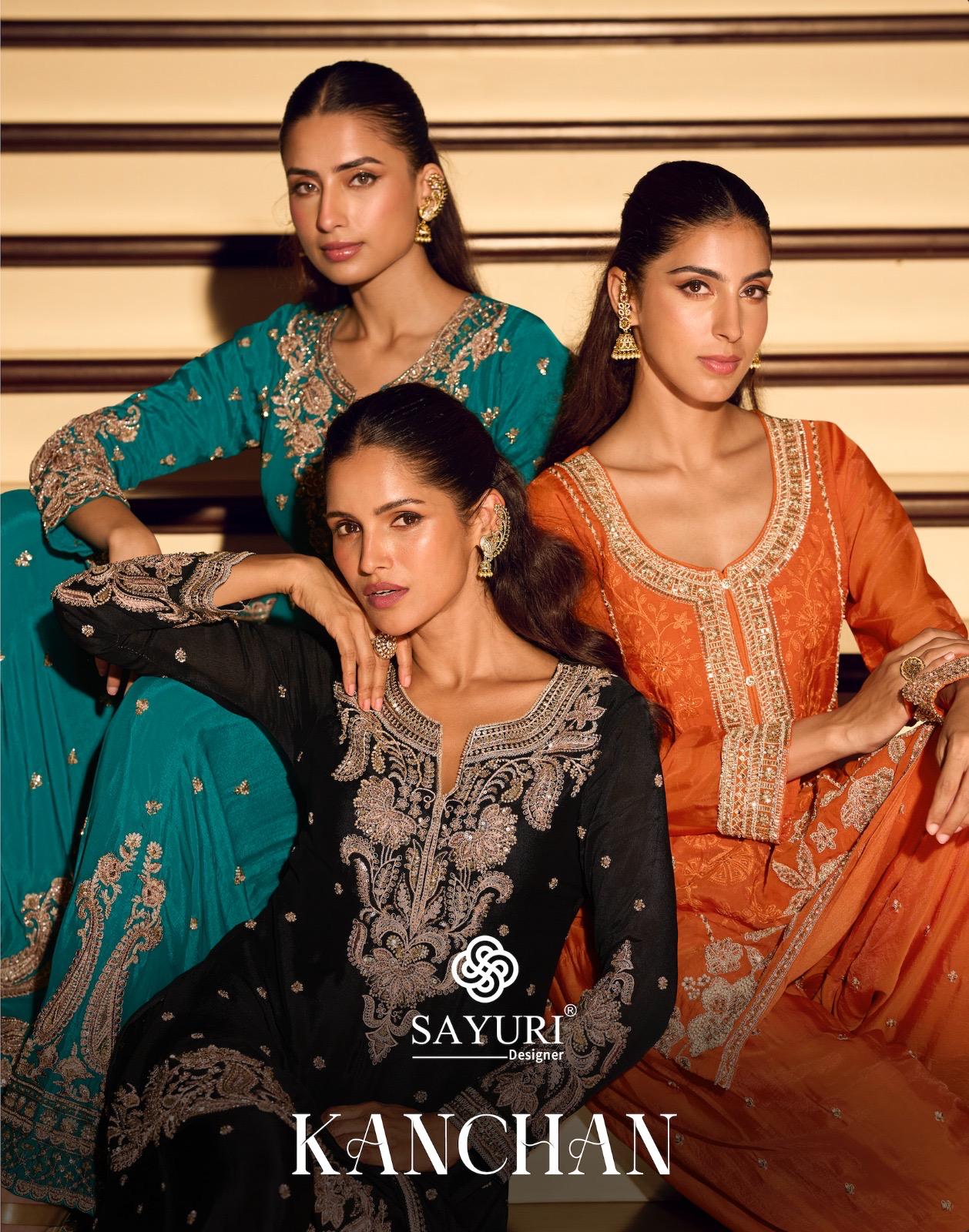 Sayuri Kanchan Chinon Silk Designer Salwar Kameez Collection