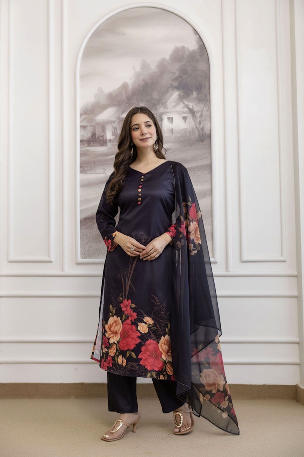 Arajuli 01 Flower Printed Kurti Bottom And Dupatta Collection