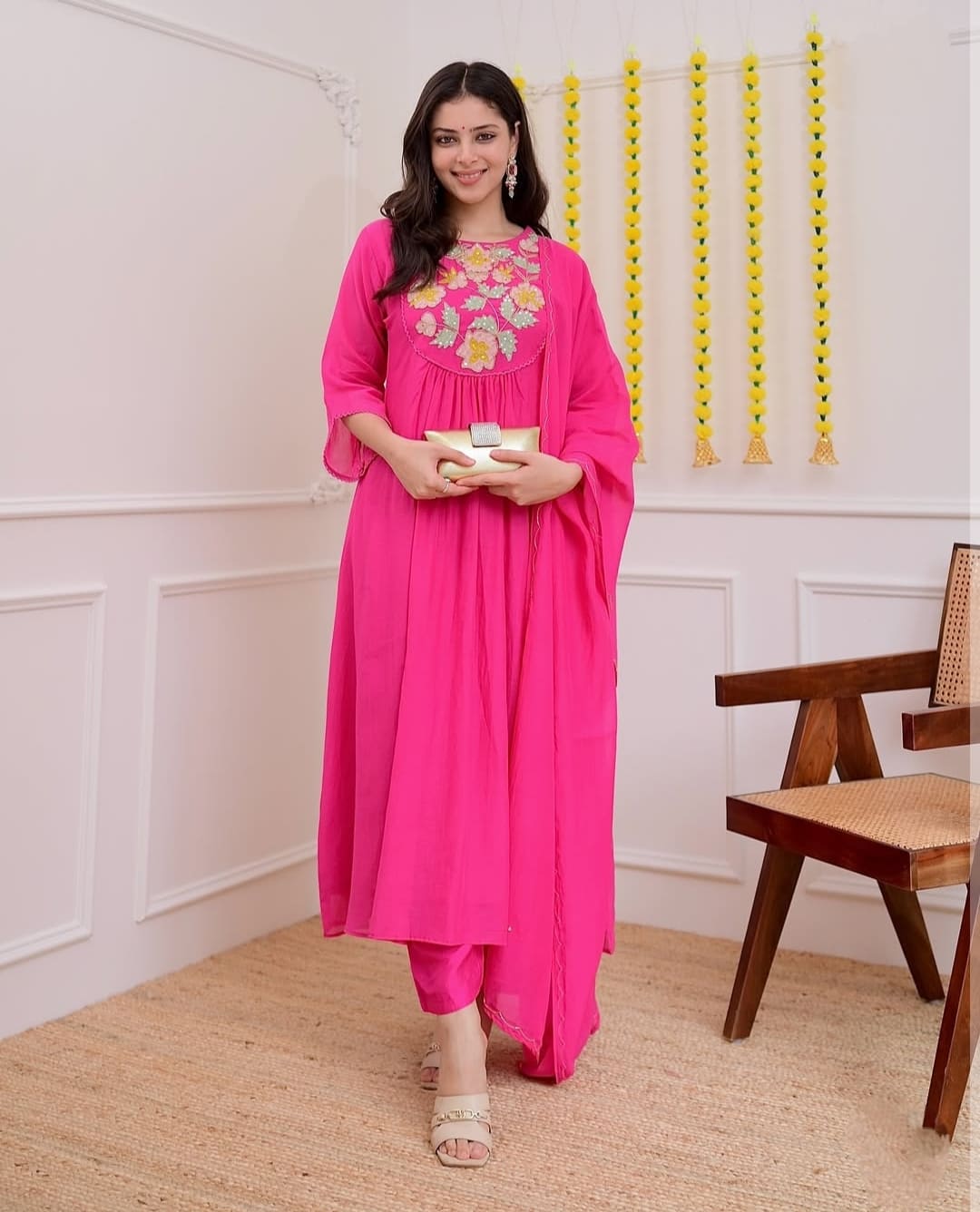 Satya 01 Chanderi Silk Festive Wear Kurti Pant And Dupatta Collection