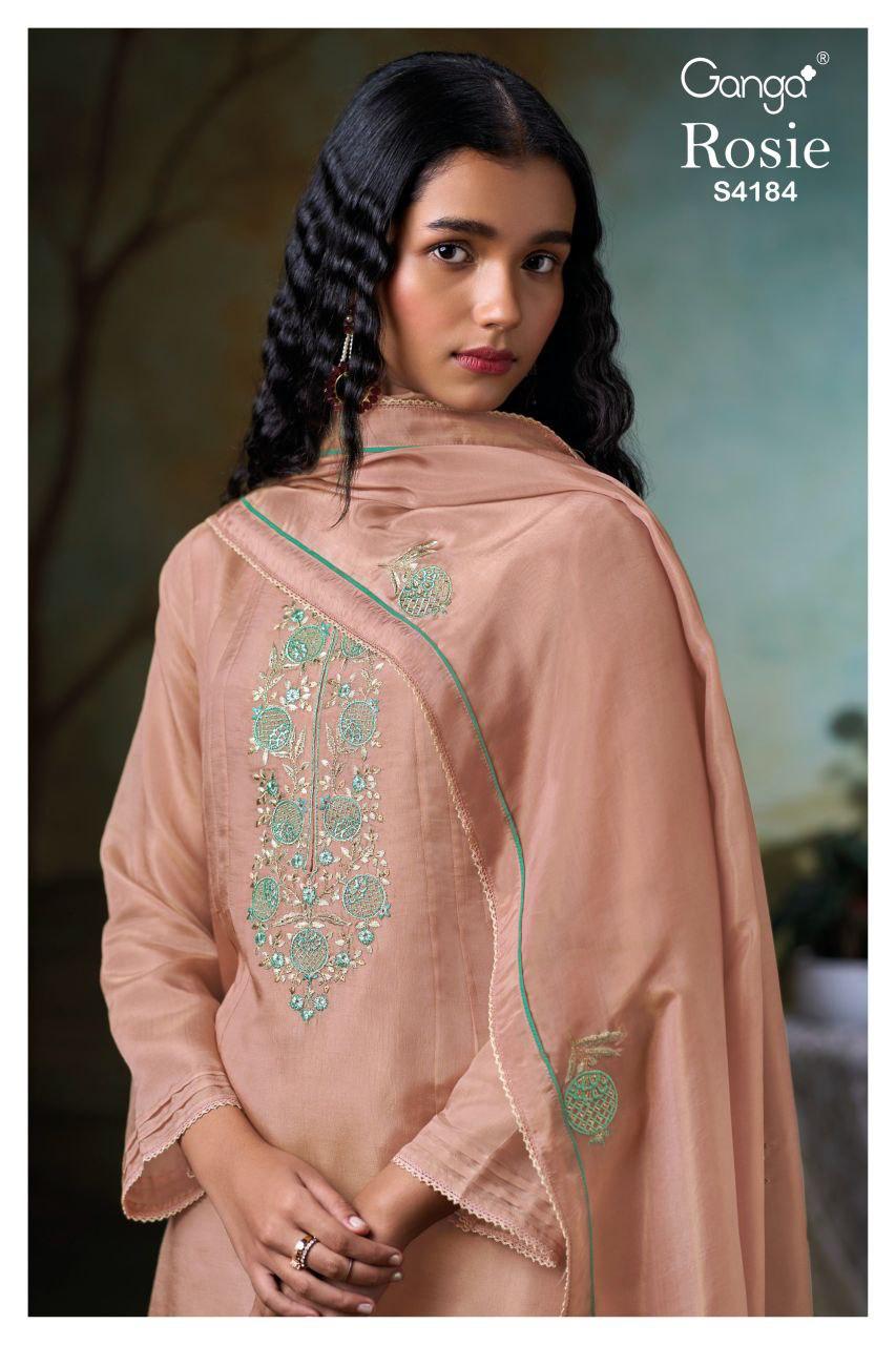 Ganga Rosie 4184 Embroidery Salwar Kameez Collection
