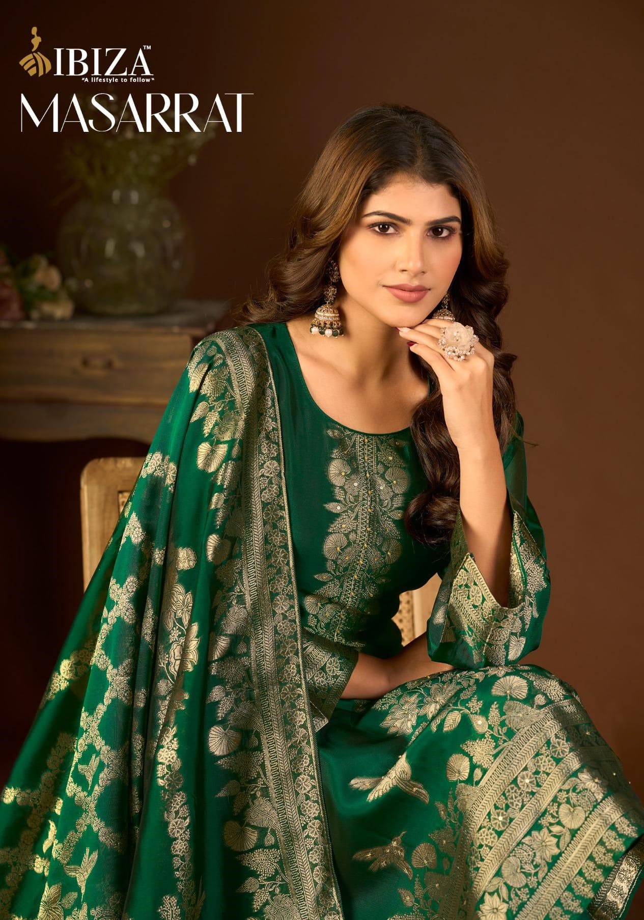 Ibiza Masarrat Silk Jacquard Work Festival Wear Salwar Suits
