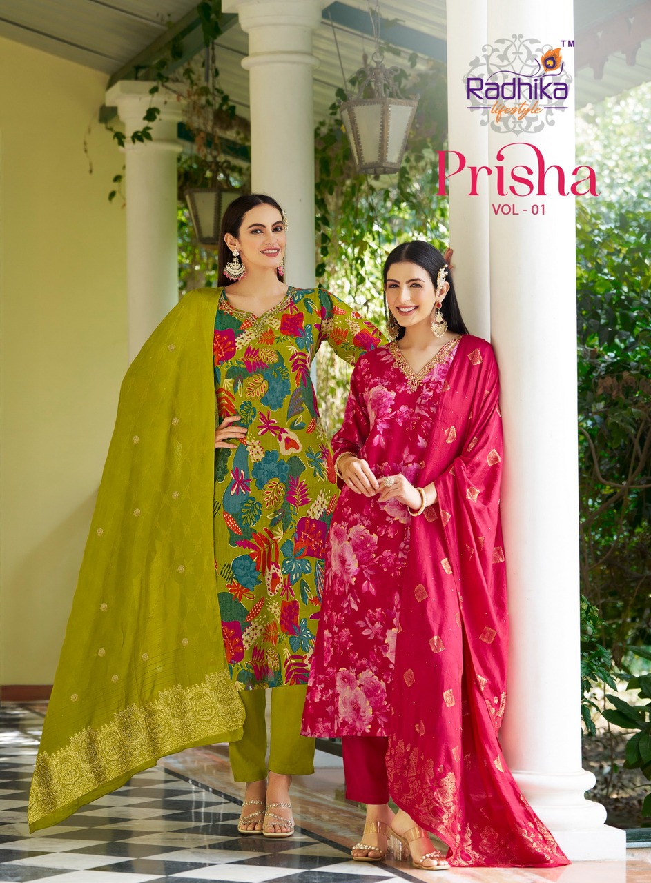 Radhika Prisha Vol 1 Milano Printed Kurti Pant And Dupatta