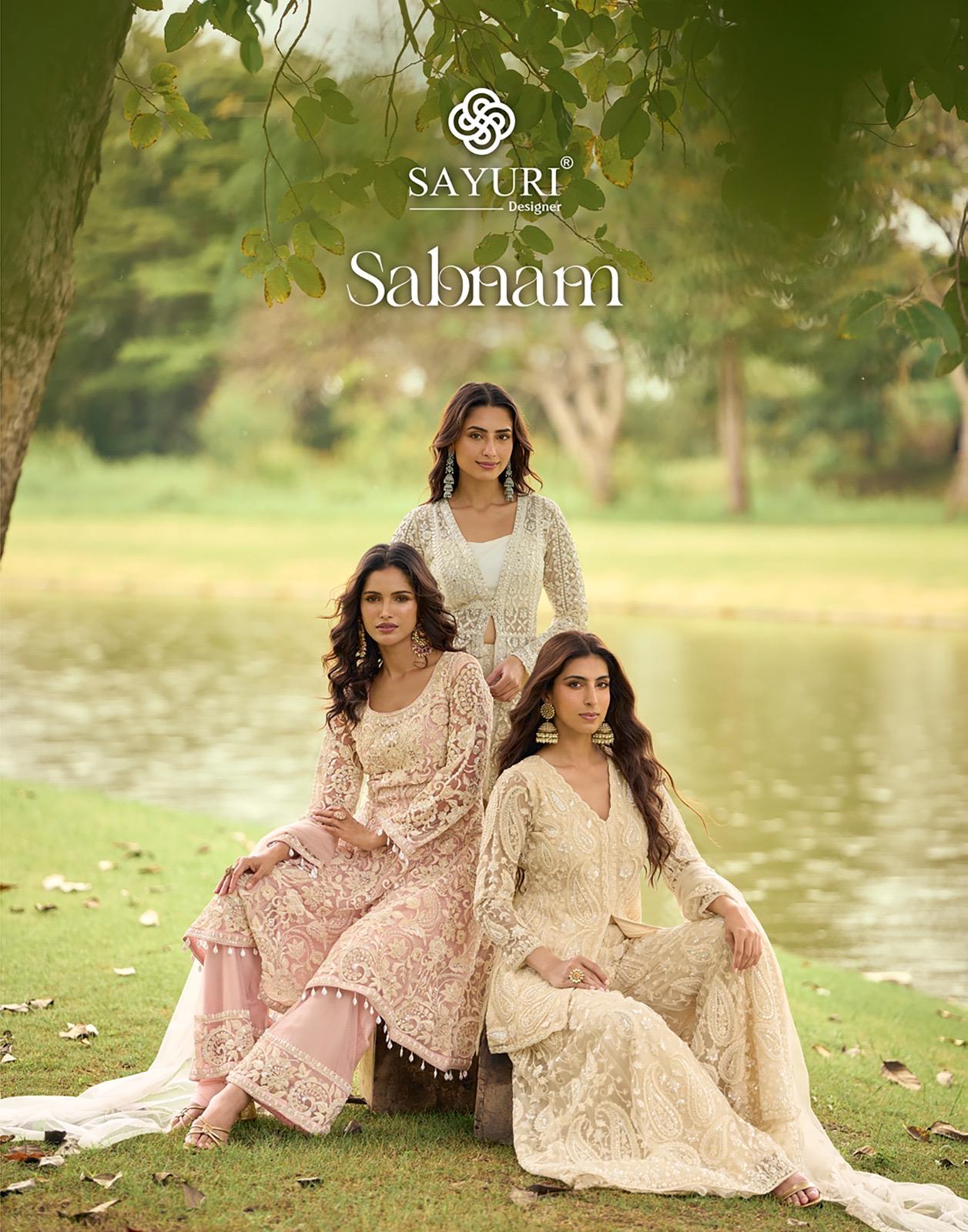Sayuri Sabnam Net With Beads Work Salwar Kameez Collection