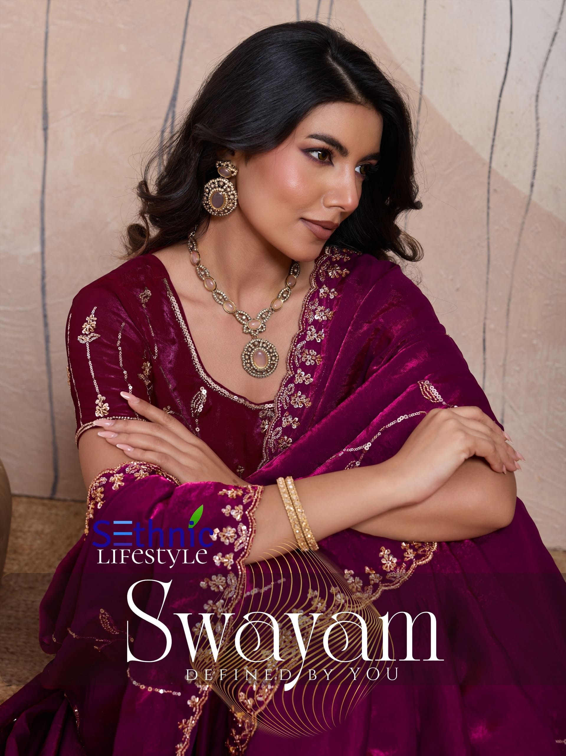 Sethnic Swayam Metallic Sequence Work Designer Saree Collection