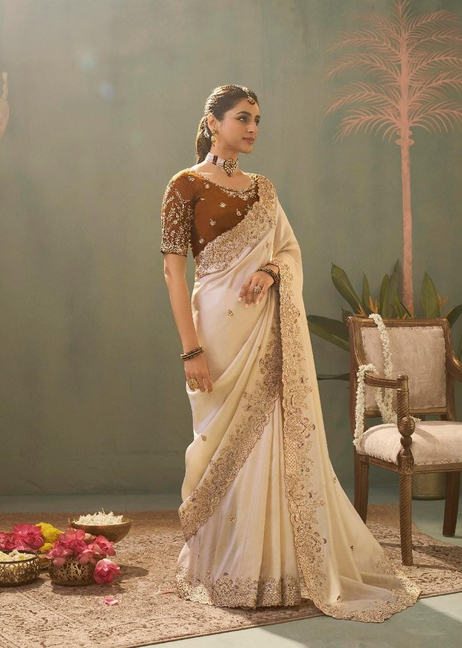 Kira Kaash Upada Silk Embroidered Work Wedding Saree Collection