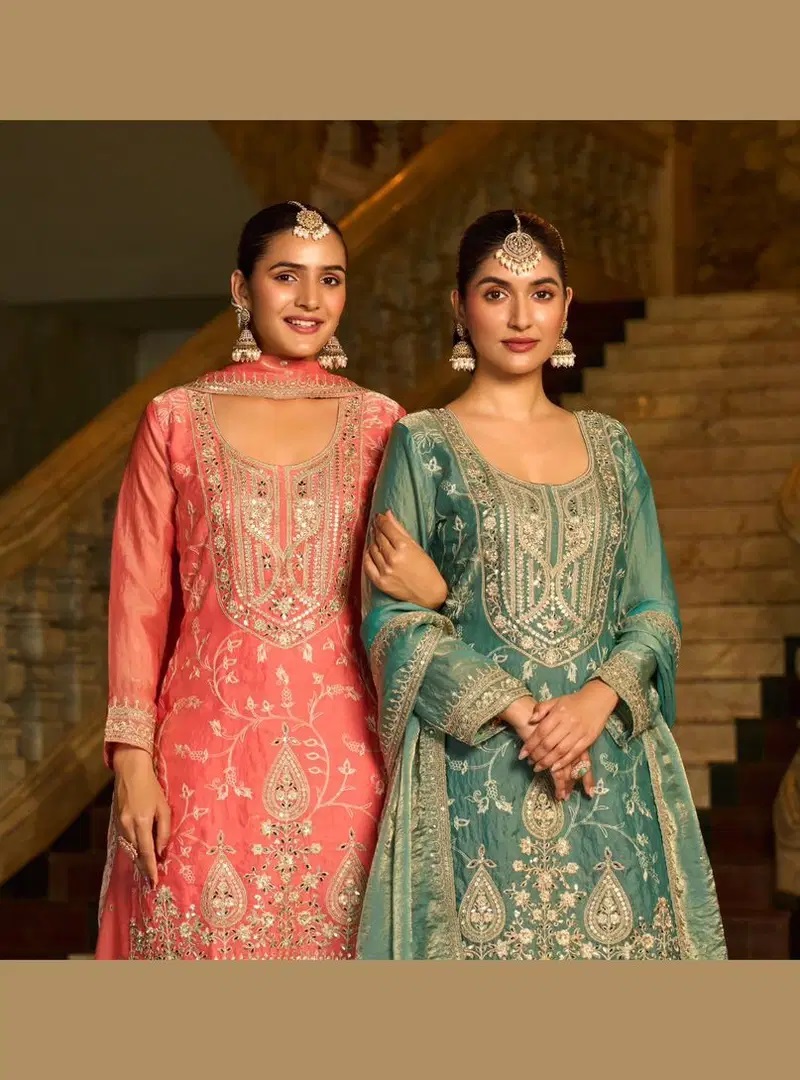 Sanika Ikatra Frendy Silk With Embroidered Readymade Suits Collection