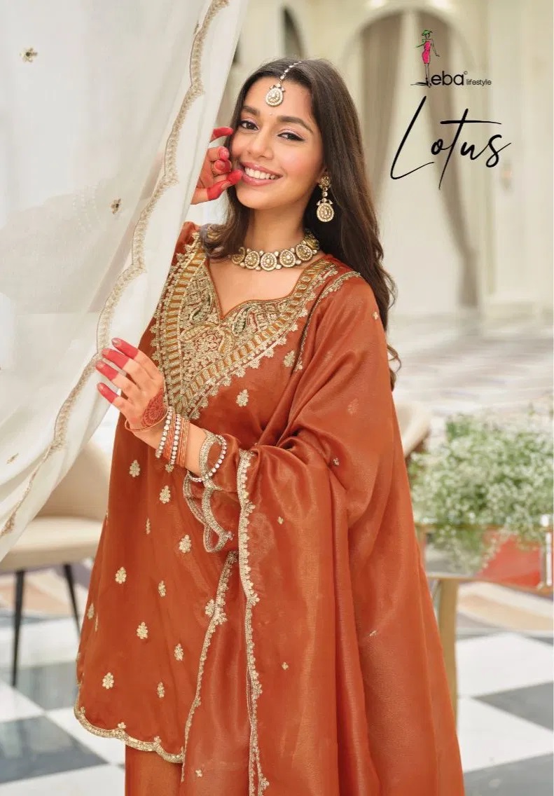 Eba Lotus Simar With Embroidery Work Salwar Palazzo With Dupatta