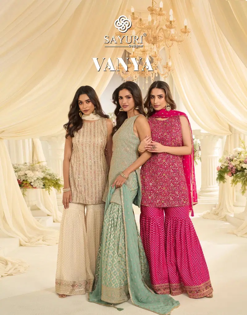 Sayuri Vanya Georgette Embroidered Work Salwar Palazzo With Dupatta