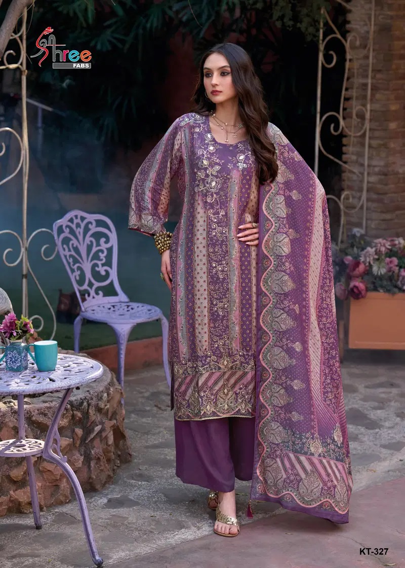 Shree Kt 327 A To D Viscose Maslin Pakistani Salwar Suits Collection