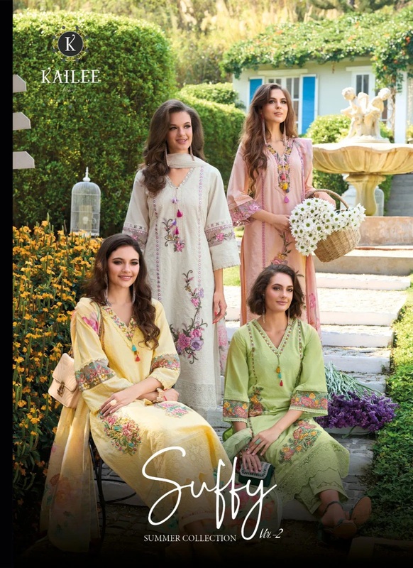 Kailee Suffy Vol 02 Chikankari Cotton Kurti WIth Bottom Dupatta