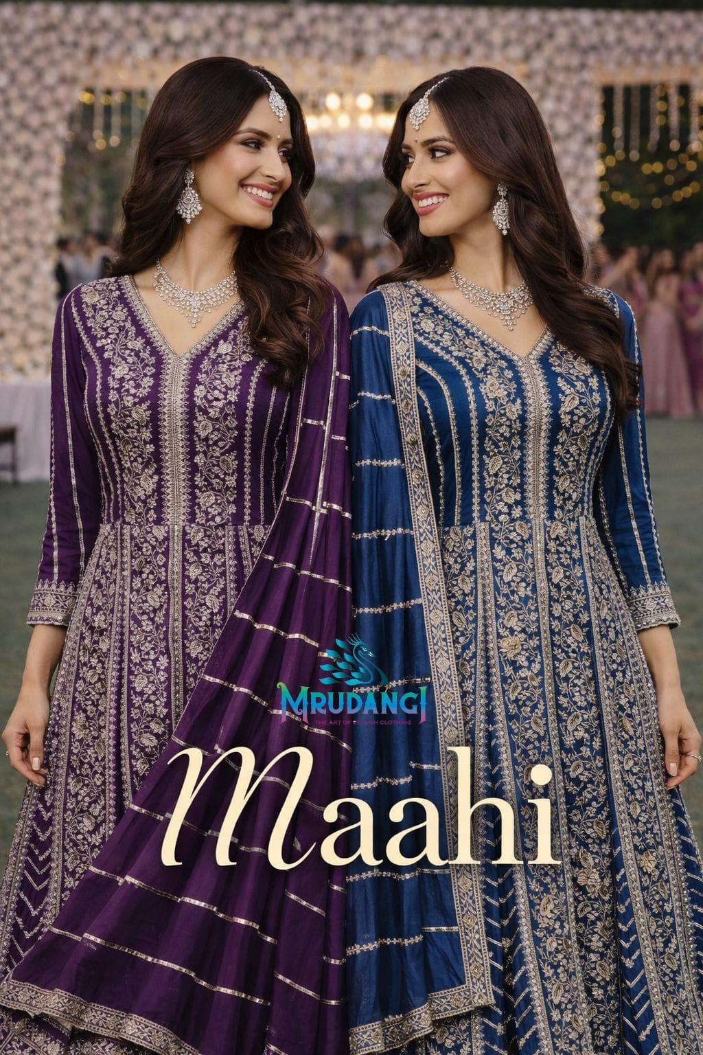 Mrudangi Maahi Chinon With Designer Gown With Dupatta