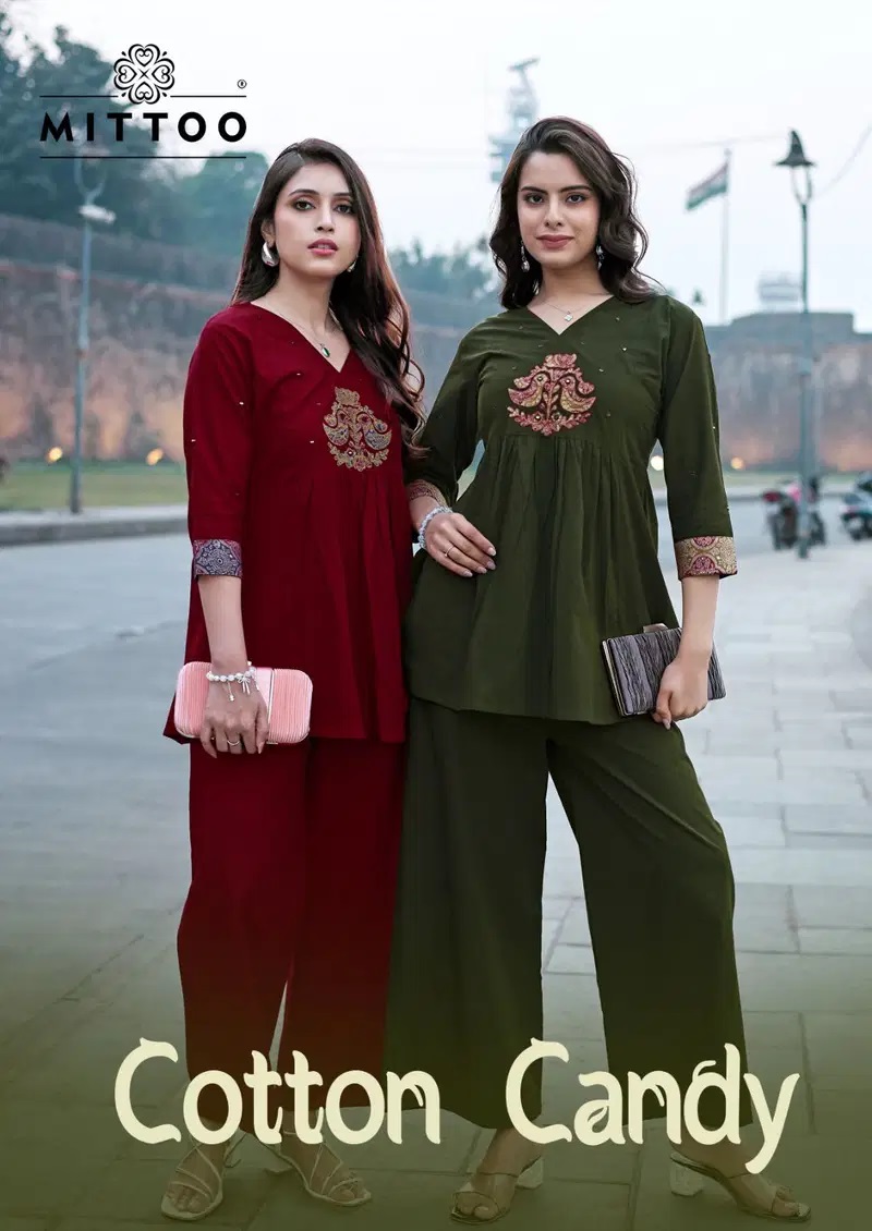 Mittoo Cotton Candy Thread Work Co Ord Set Collection