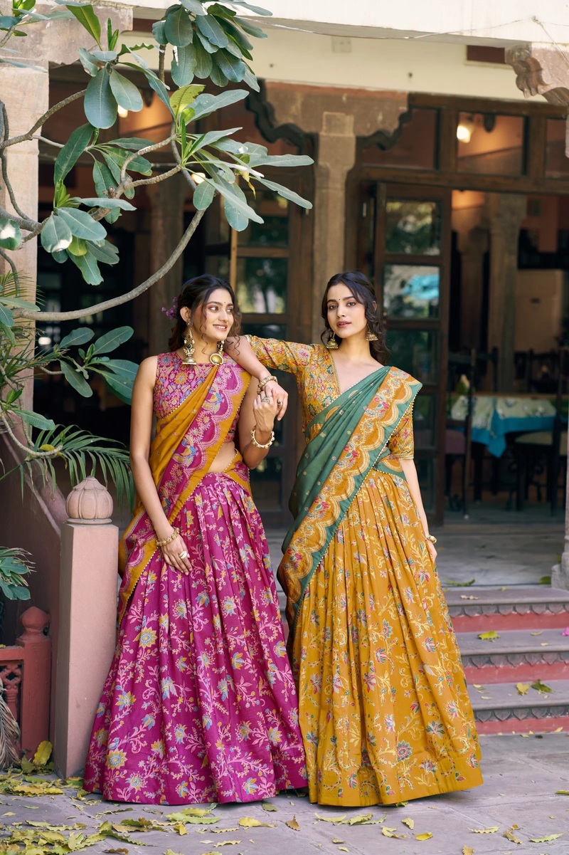 Taraa L 1256 Tasar Silk Foil Printed Lehenga Choli