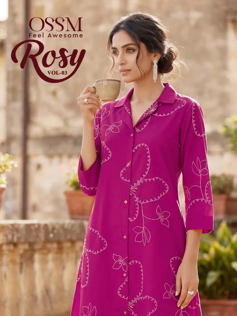 Ossm Rosy Vol 03 Cotton Printed Kurti With Bottom Collection