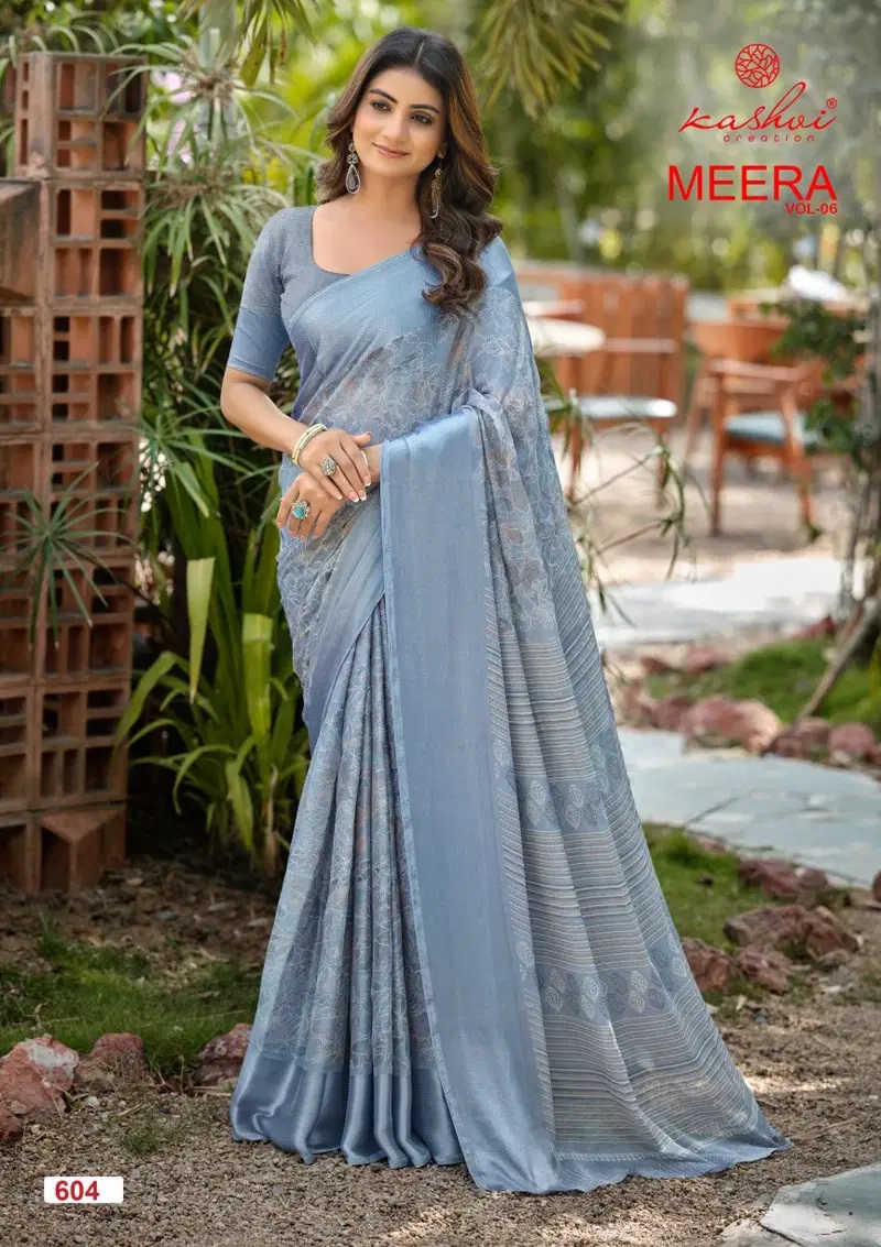 Kashvi Meera Vol 6 Brasso Border Printed Saree Collection