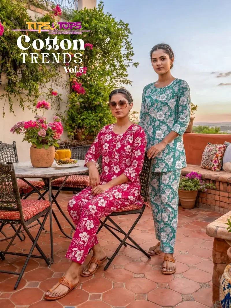 Tips And Tops Cotton Trends Vol 5 Printed Co Ords Set Collection