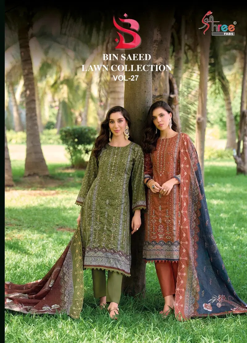 Shree Bin Saeed Lawn Vol 27 Cotton Pakistani Suit Collection