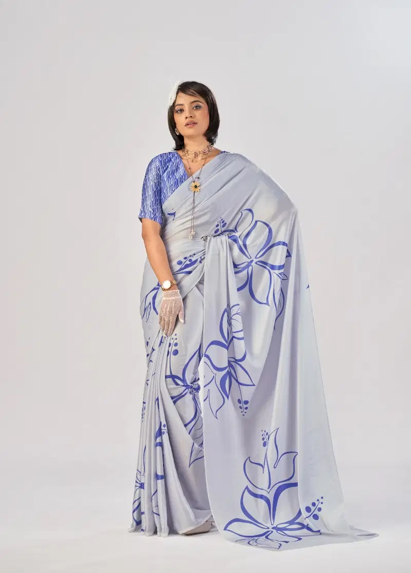 Taraa L 7016 Satin Silk Party Wear Printed Saree Collection