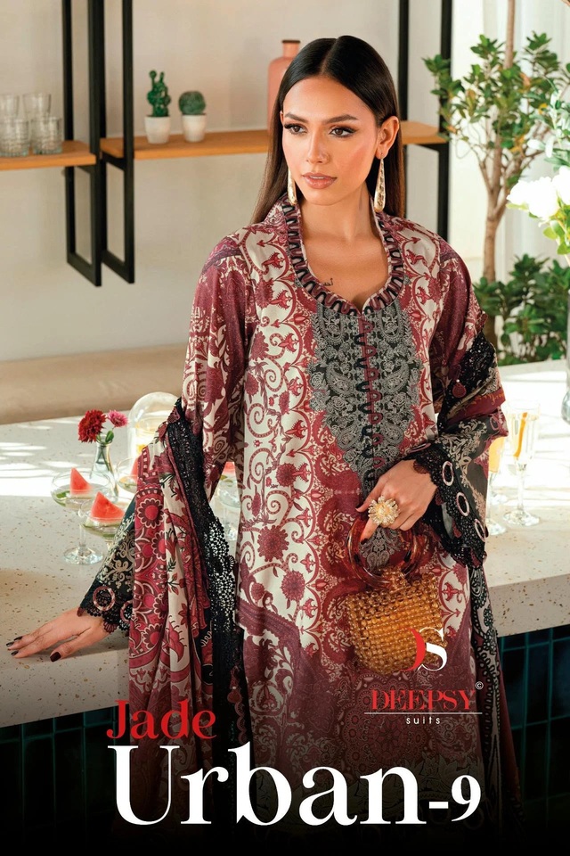 Deepsy Jade Urban Lawn Vol 9 Pakistani Salwar Suits Cotton Dupatta