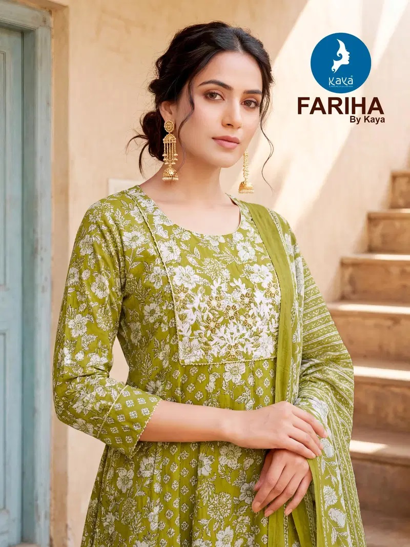Kaya Fariha Cotton Kurti With Bottom Dupatta Collection